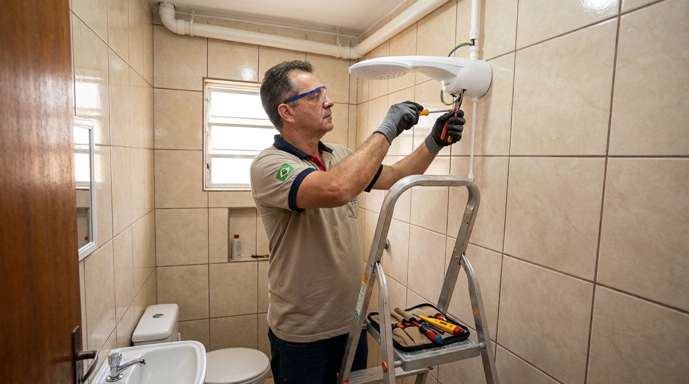 Substituição de Chuveiro Antigo em Nova Iguaçu‑RJ
